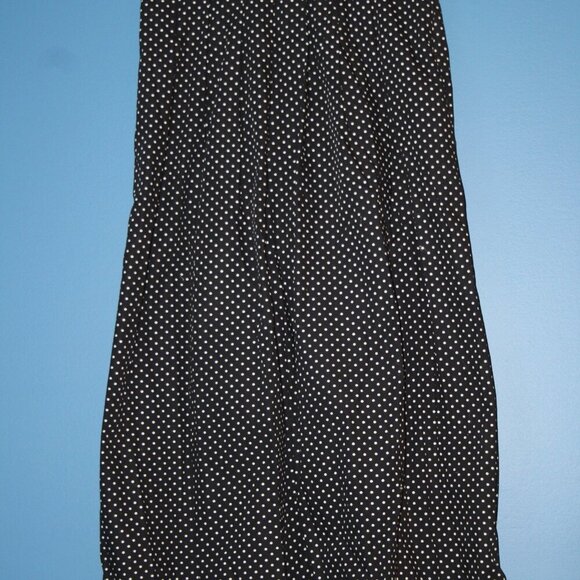 Orvis Made in USA Black and White Polka Dot Skirt Size 14 100% Cotton Modest - Picture 2 of 14